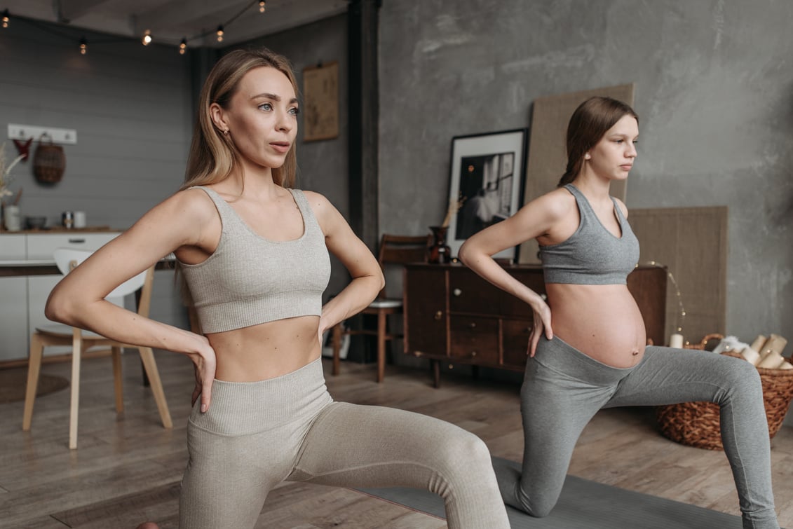 Women Doing a Yoga Pose